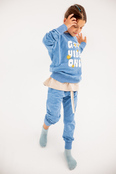 Spodnie dekatyzowane baby blue